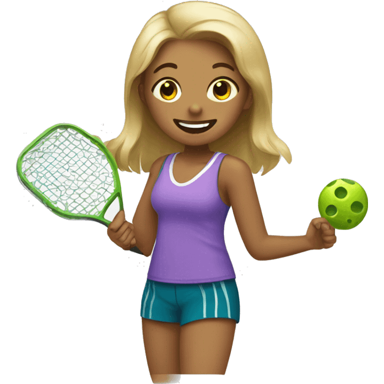 Girls playing Pickleball emoji