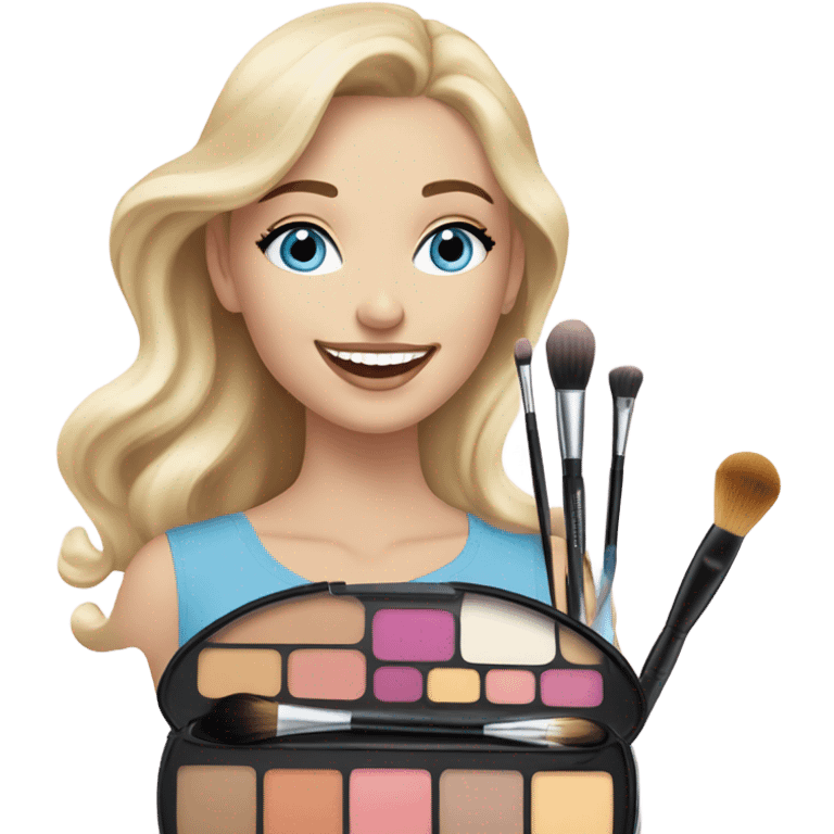 Makeup kit and white girl emoji