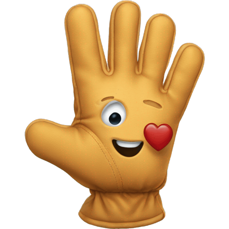 A ❤️ being caught by a glove emoji