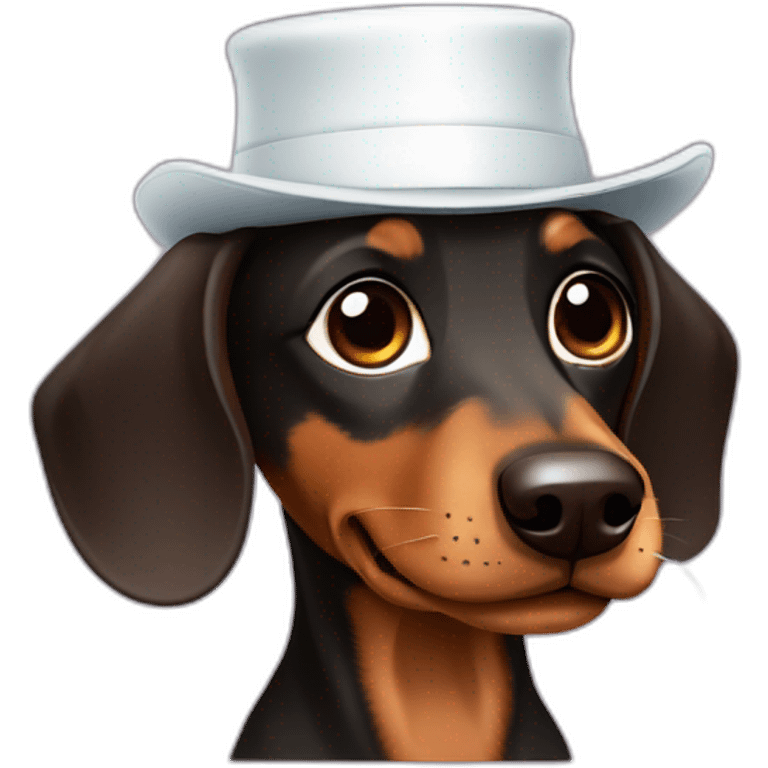 Dachshund brown, doctor hat emoji