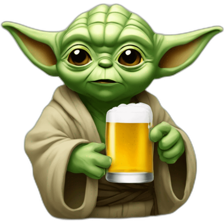 Yoda qui bois une bière emoji