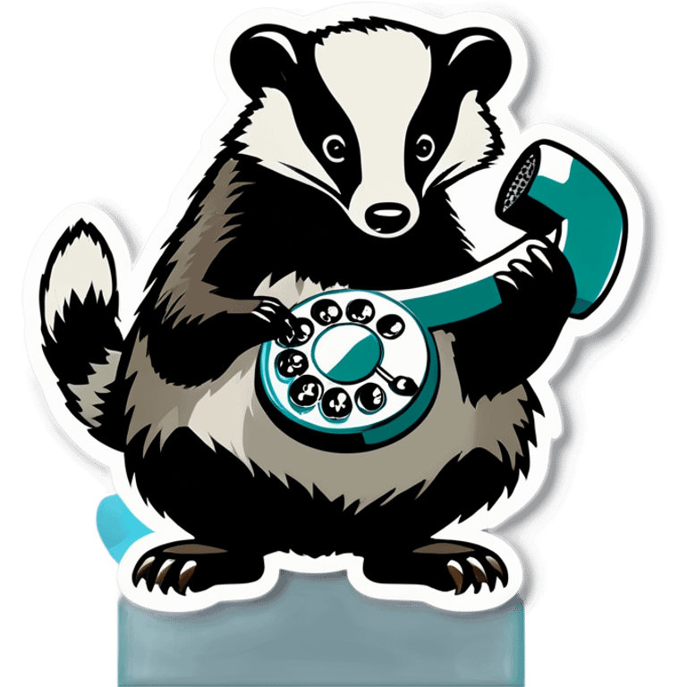 badger with corded phone emoji