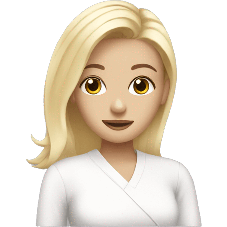 blonde girl doing skincare emoji