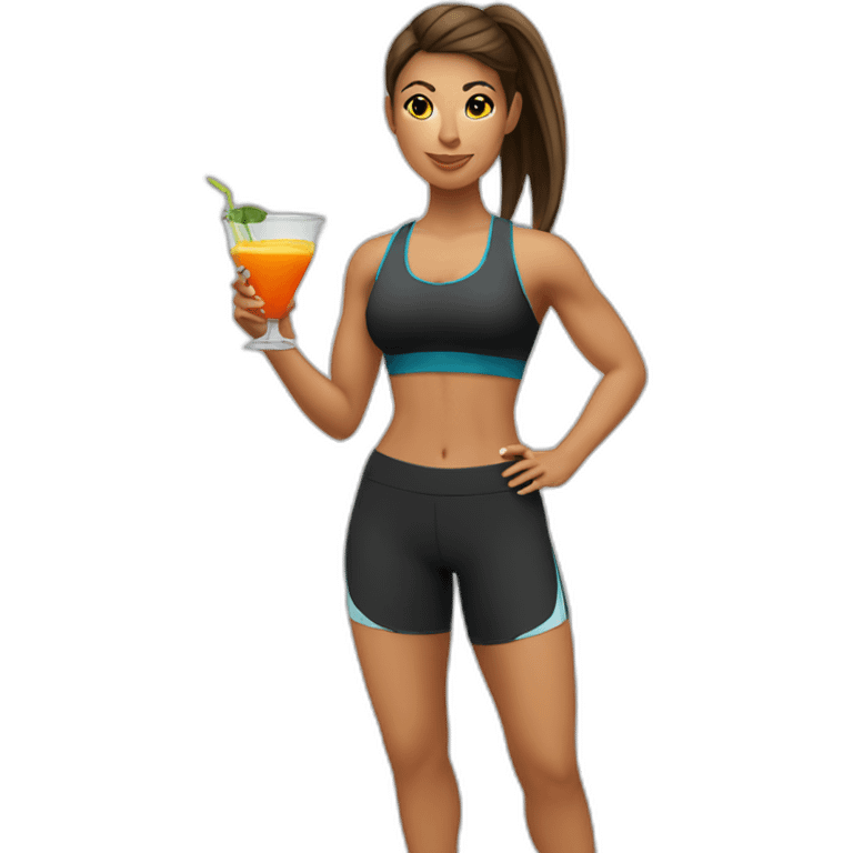 Female Personal trainer drinking cocktail emoji