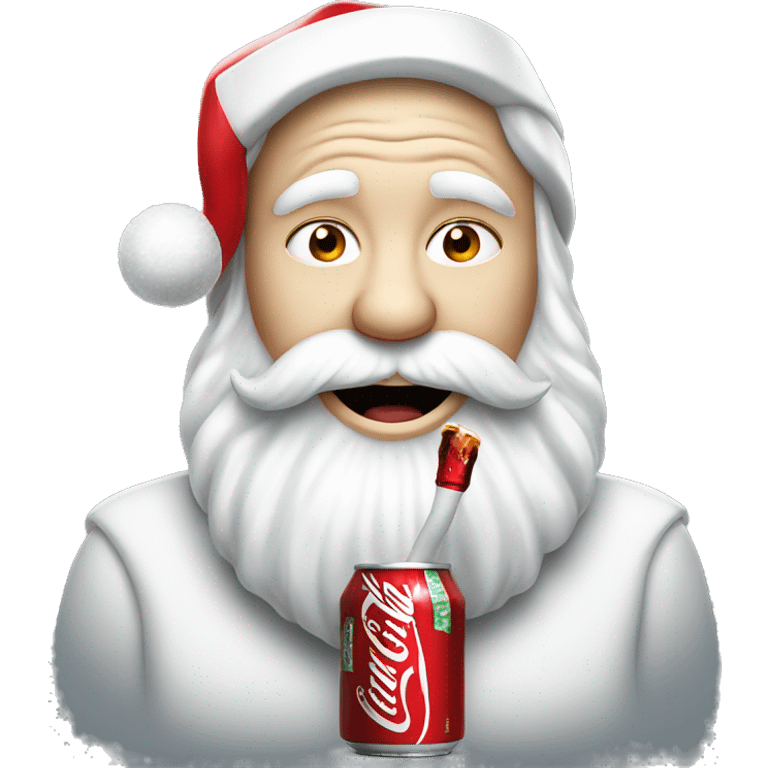 White Santa drinking Coca Cola  emoji