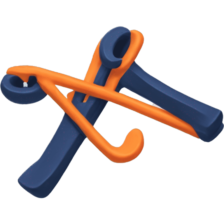 orange and navy blue slingshot emoji