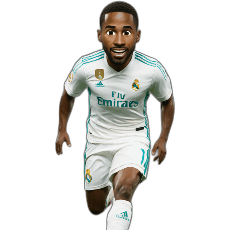 real madrid player jumping big head emoji