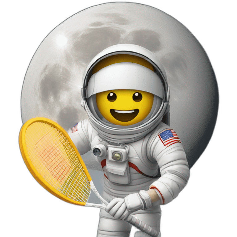 Badminton player on the moon emoji