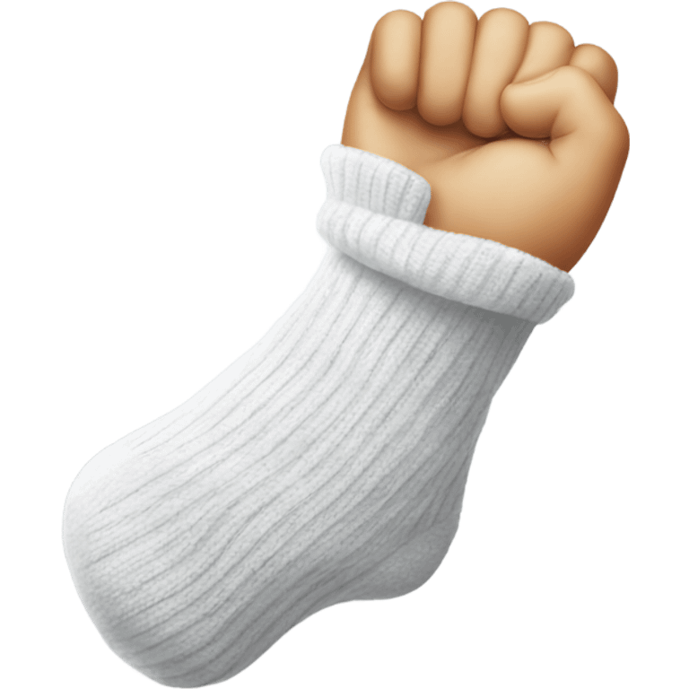 Hand in a sock emoji