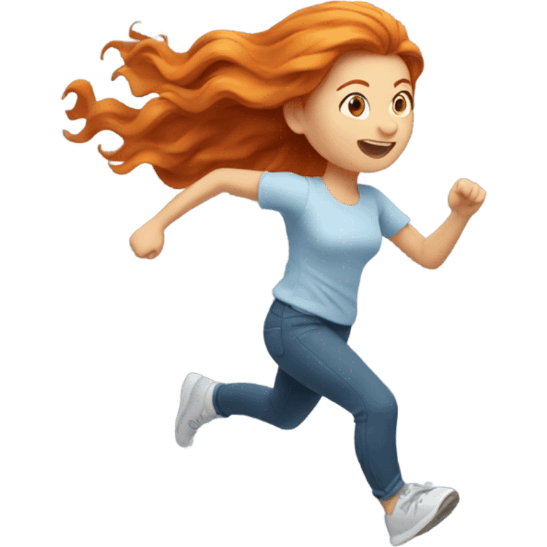 ginger girl running emoji