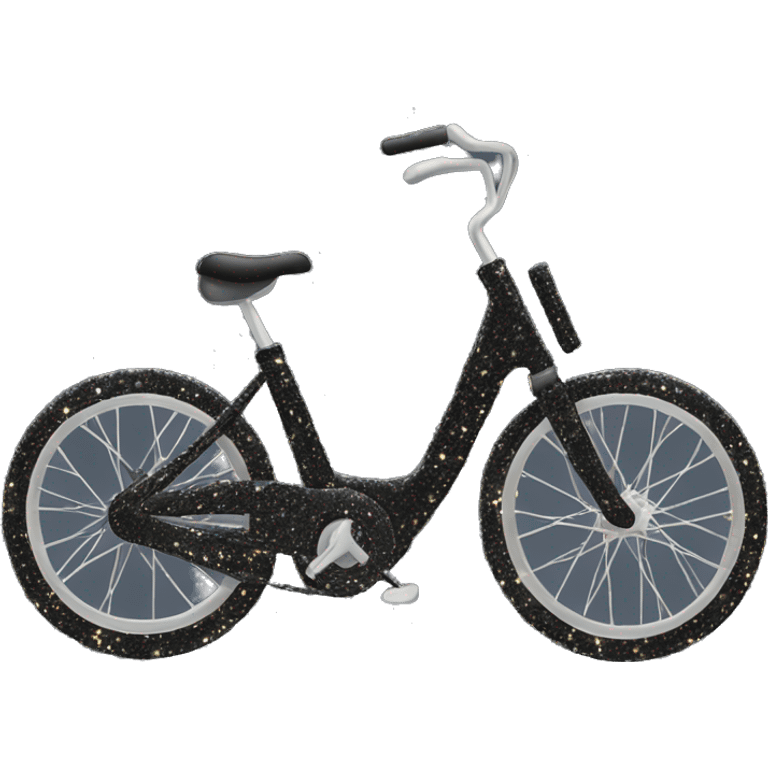 Black glittery shimmery bike emoji