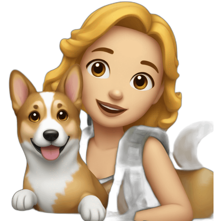 Girl with jeep and corgis emoji