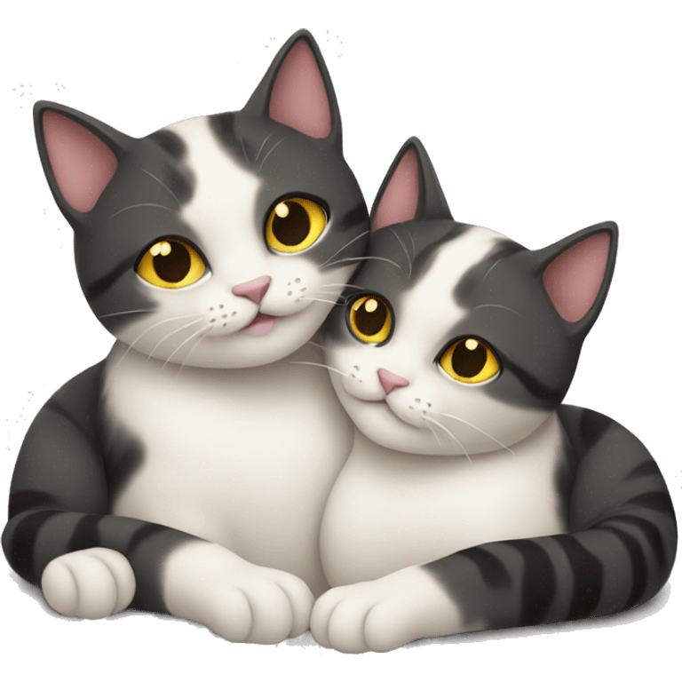 Two cats cuddling emoji