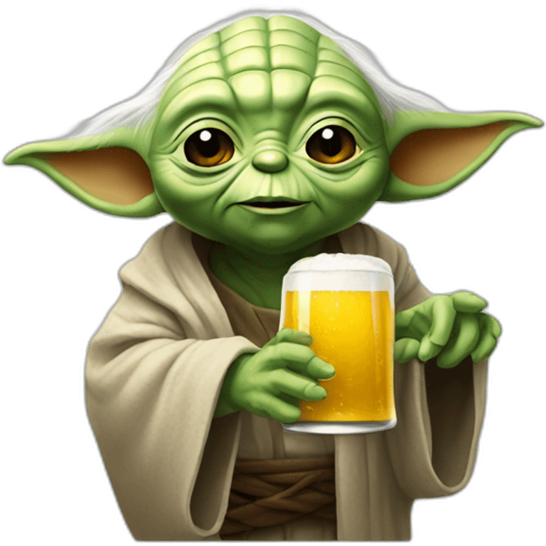 Yoda avec bierre emoji