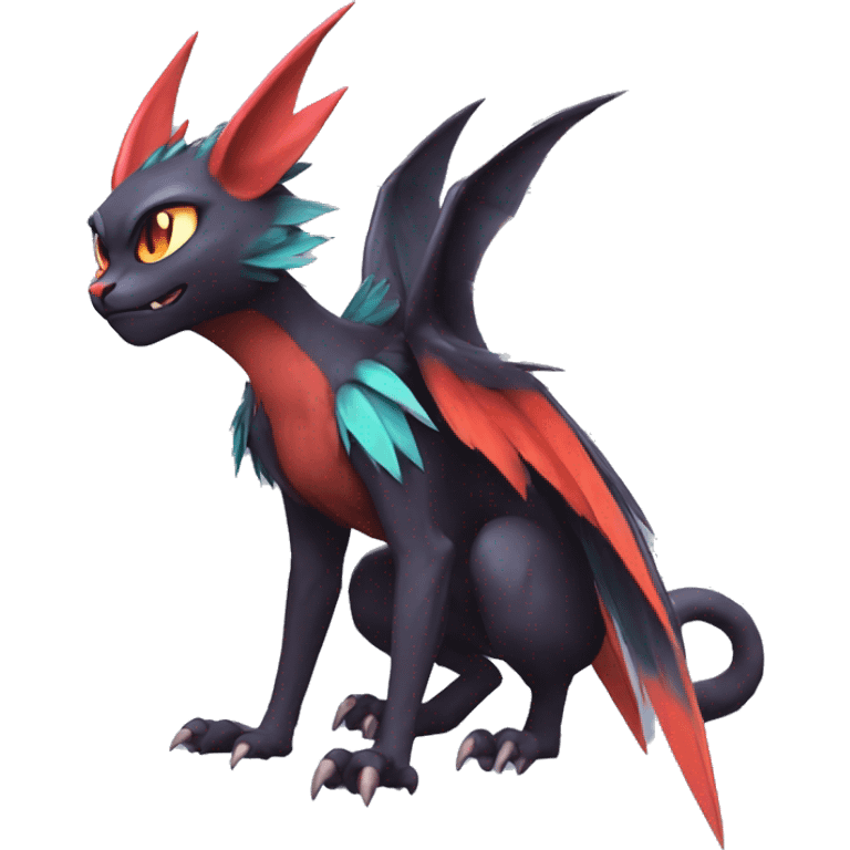  Kawaii Edgy Cool Beautiful Noivern-Nargacuga-Litten full body emoji