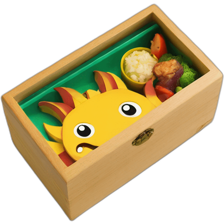 dragon bento wooden box emoji