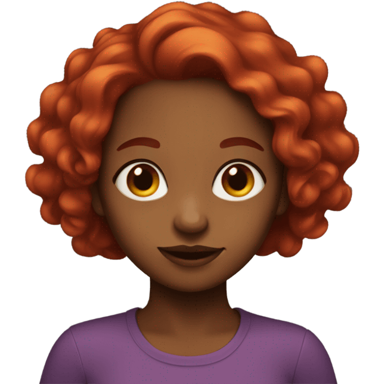 Brown skin girl with red hair emoji