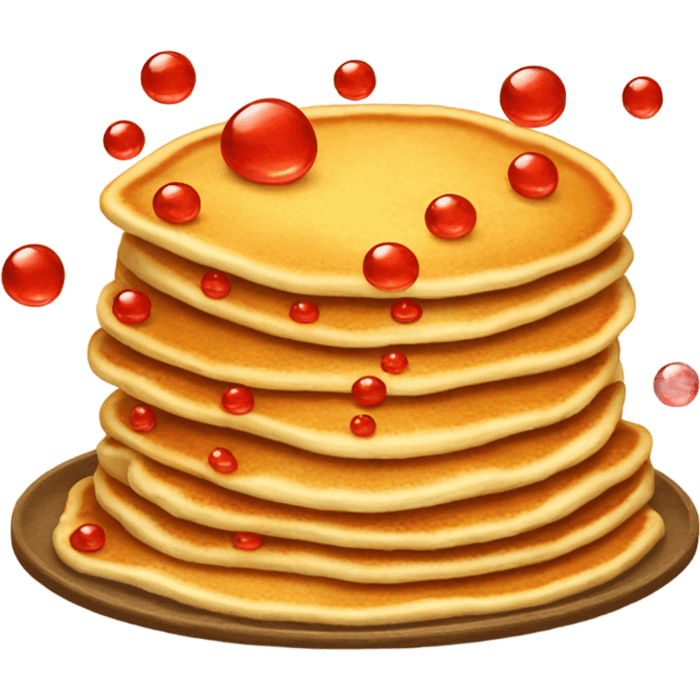 Pancake with red caviar emoji