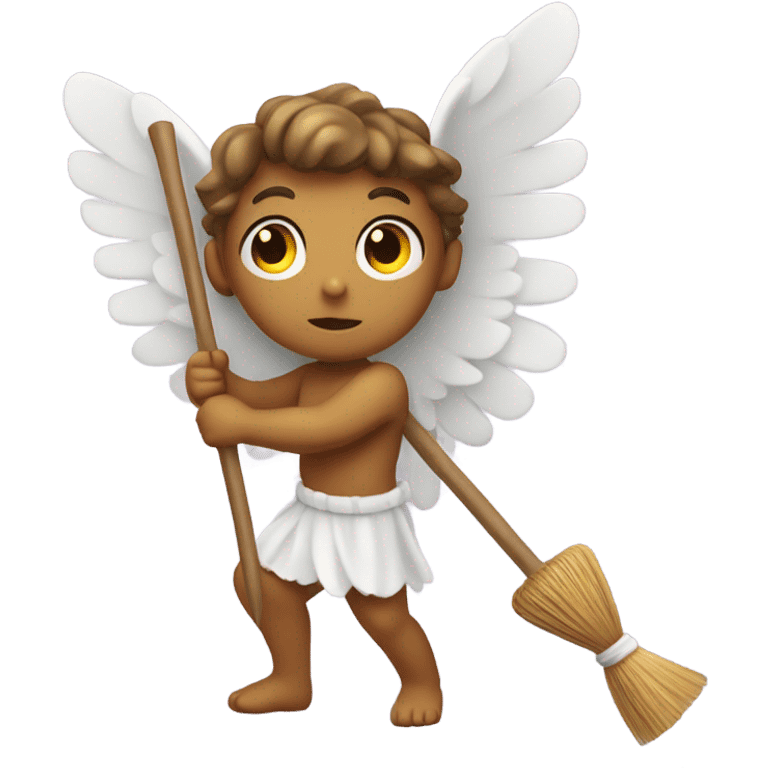 Cupid using a broom emoji