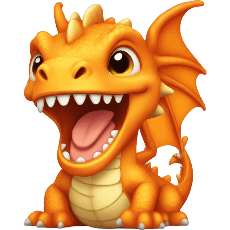 orange baby dragon laughing emoji