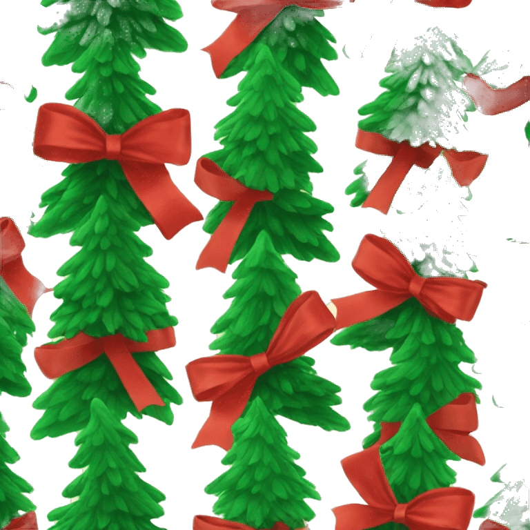 Red bows in Christmas tree emoji