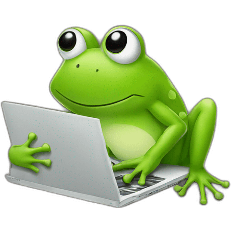 frog typing laptop emoji