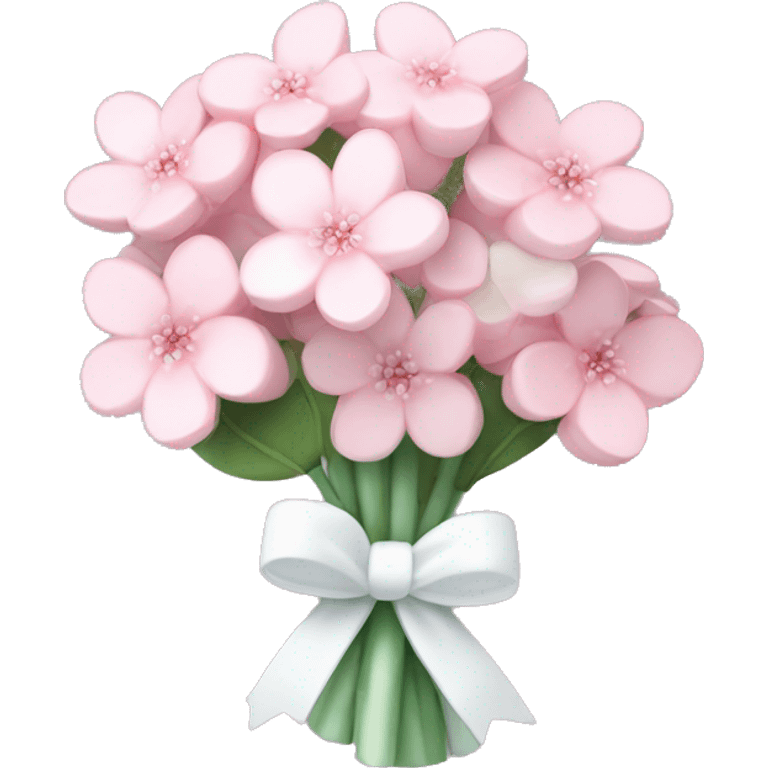 Pastel pink cherry blossom bouquet wrapped with a cute white bow  emoji