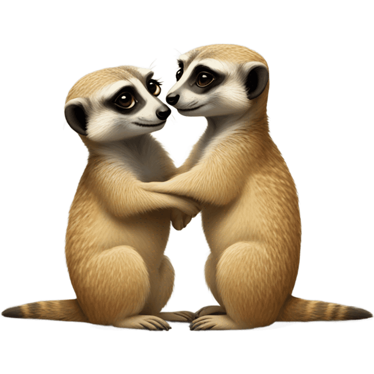 Two meerkats hugging each other  emoji