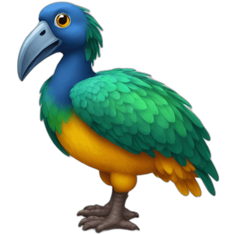 colored dodo like a parot emoji