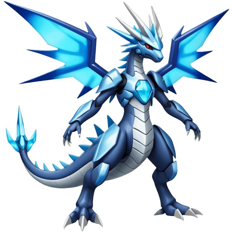  Cool Edgy Shiny Futuristic Ethereal Legendary Dialga-Digimon-Salamence-Kyurem-hybrid full body emoji