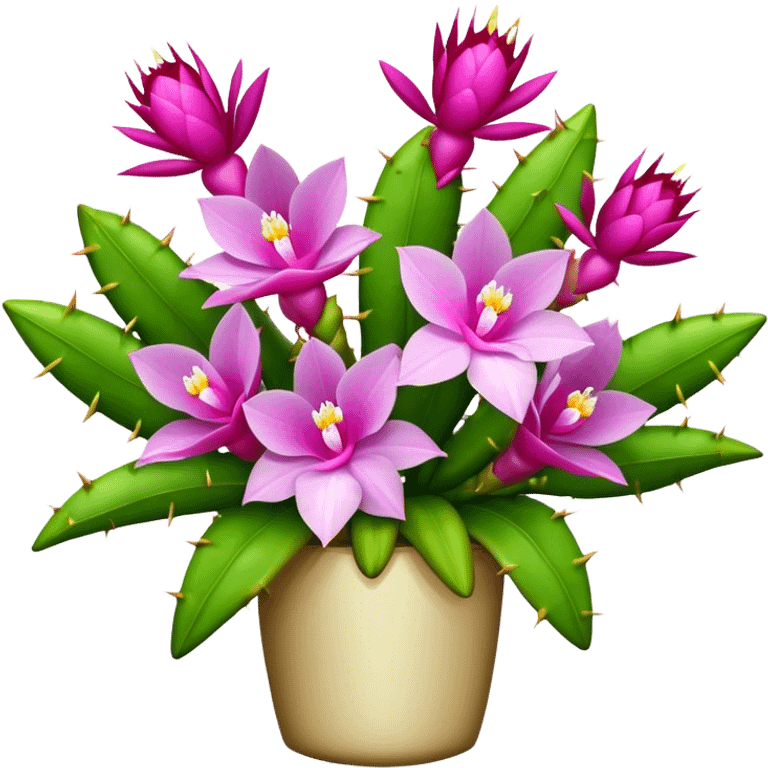 big bouquet Orchid Cactus, luxuriant, stem, leaf emoji