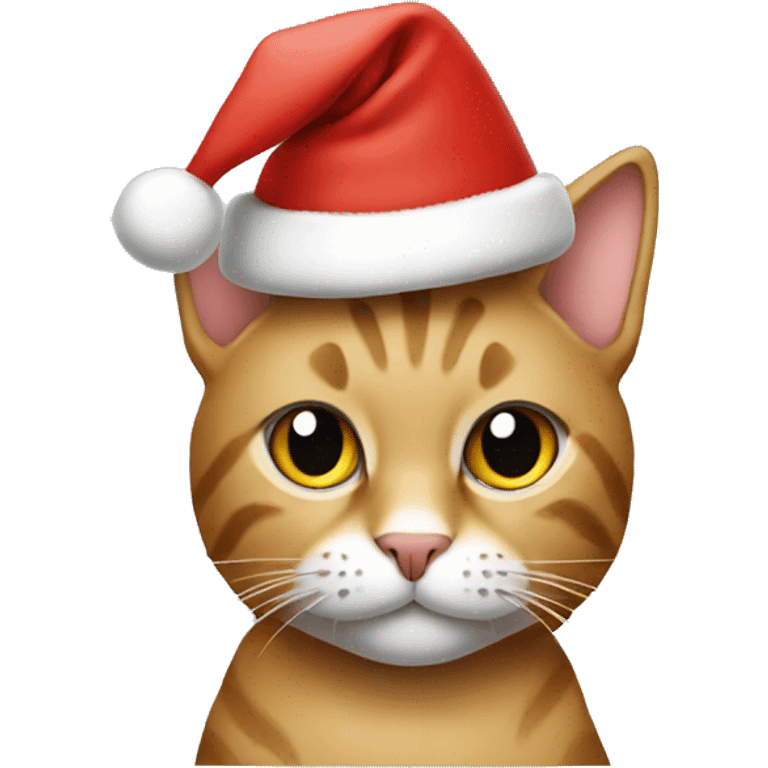 cat wearing christmas hat emoji