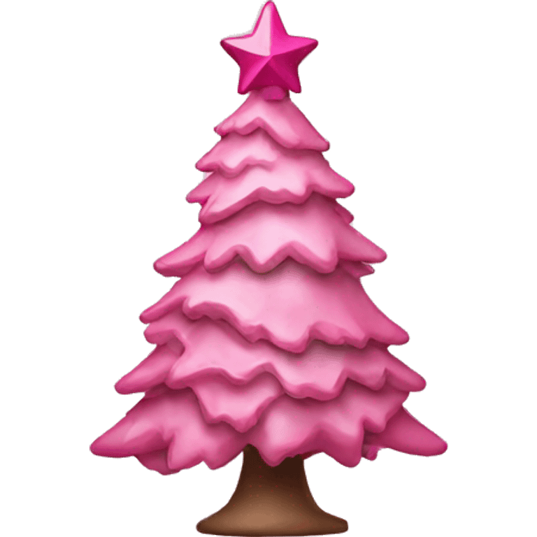 Pink themed Christmas tree emoji