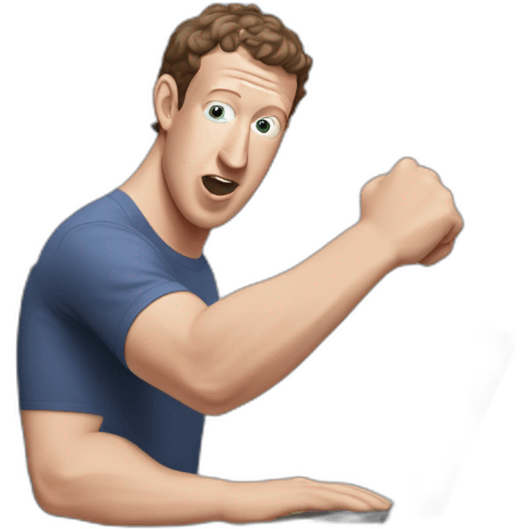 mark zuckerberg punching a macbook emoji