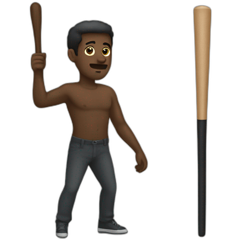 black man baton emoji