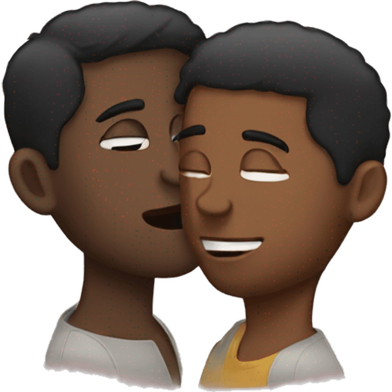 gay interracial men kissing emoji