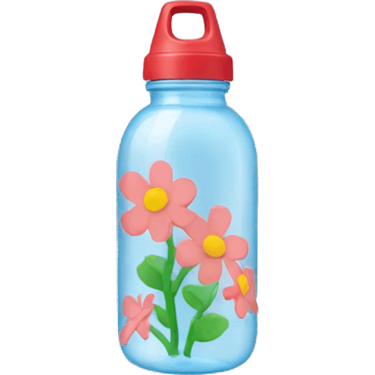 Water bottle with flowers on it emoji