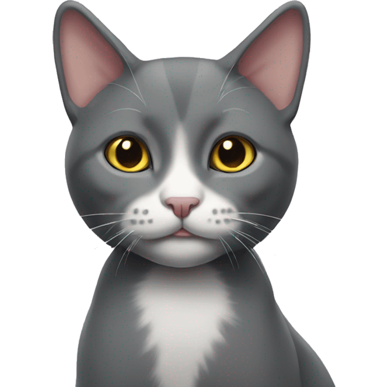 Grey tuxedo cat emoji