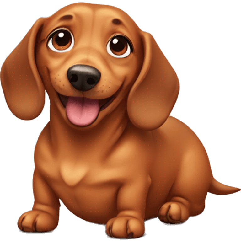 Cute and fat dachshund emoji