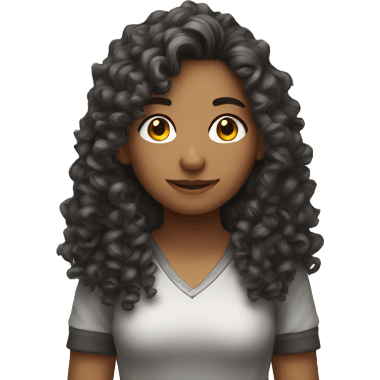 Long curly haired gamer girl emoji