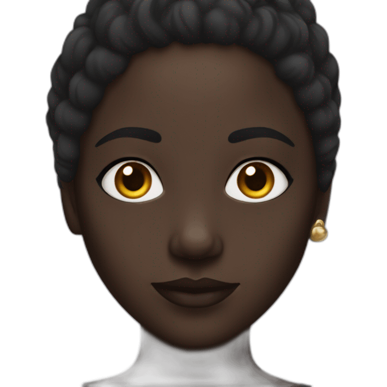 dark skin girl with septum and hidden  dark hair coloring emoji