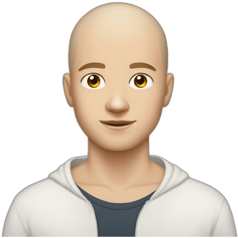 21 year old white guy with shaved head emoji