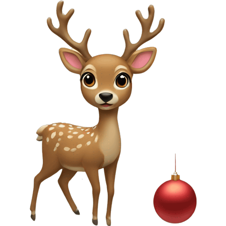 Deer in a Christmas setting emoji