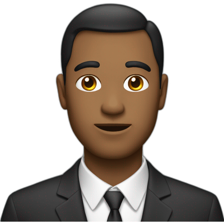 a man with noo hear wearing a suit  emoji