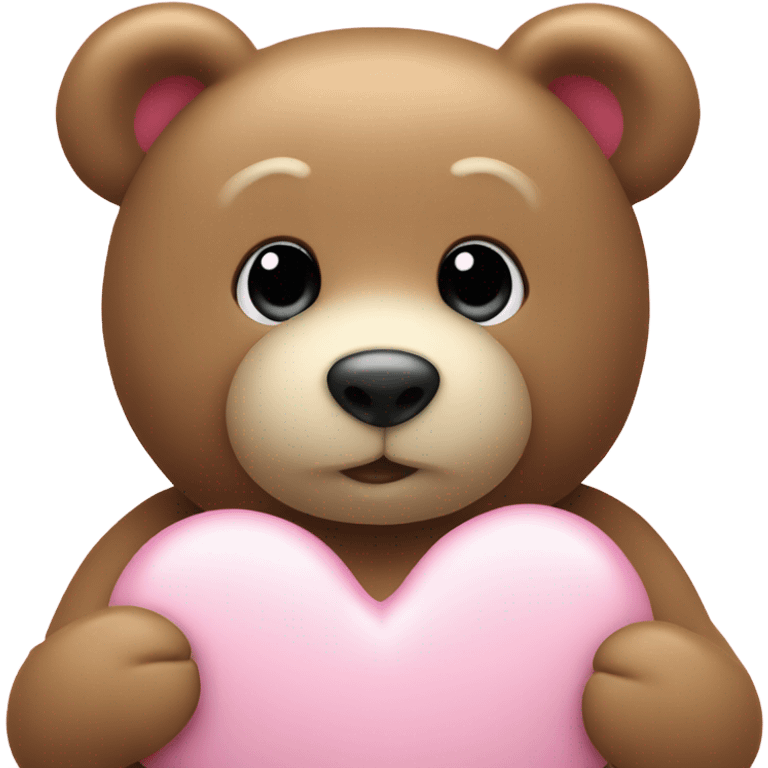 Valentine teddy bear with pastel pink heart emoji