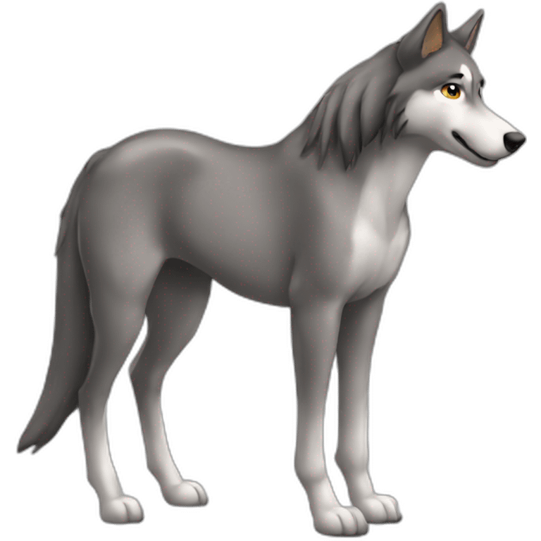 Loup sur poney emoji