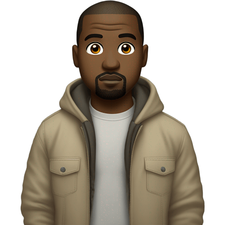 Famous rapper Kanye west at famous store also emoji