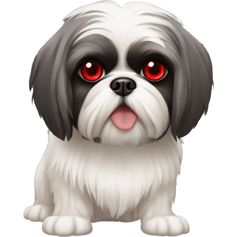 Evil shih tzu with red eyes  emoji