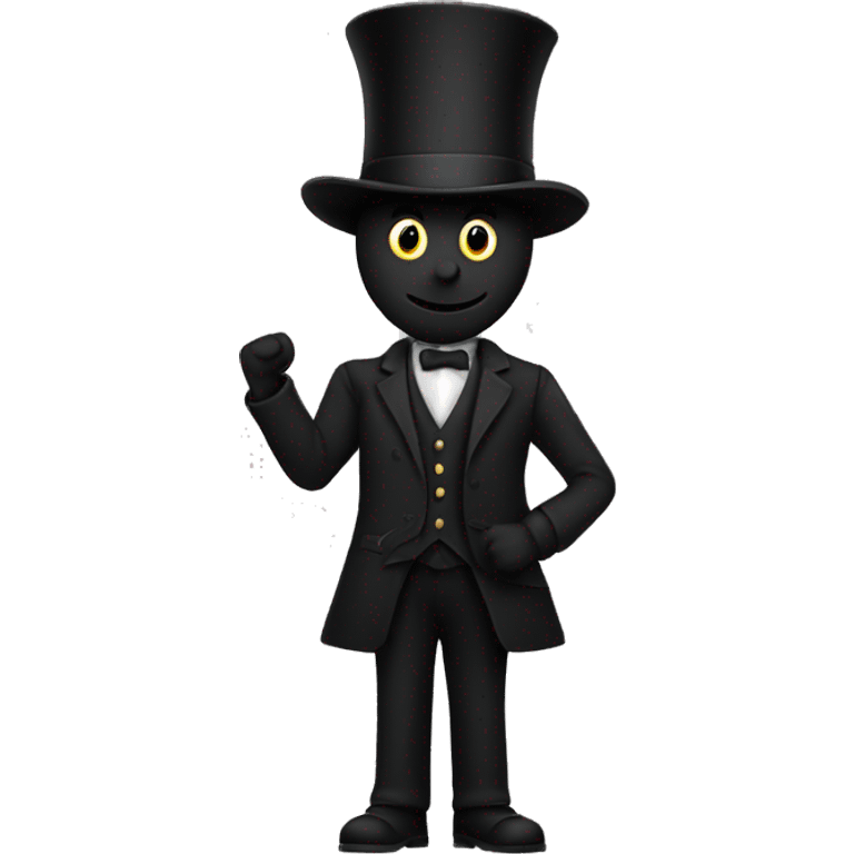 A stickman with a tophat in black emoji