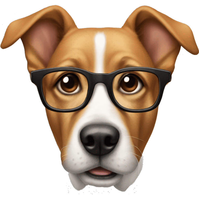 Dog with glasses on emoji